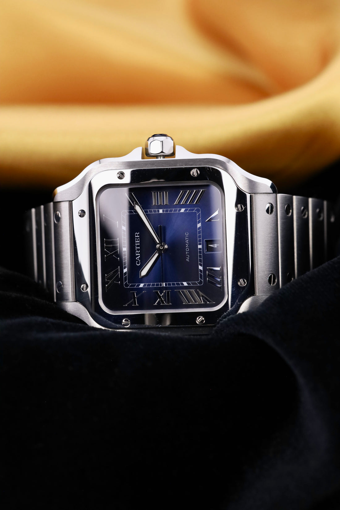Cartier Santos de Cartier Watch - 39.8 mm Steel Case - Graduated Blue Dial - WSSA0030 - 2024