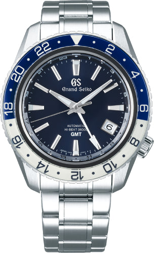 Grand Seiko Sport Hi-Beat GMT Triple Time Zone Steel Blue Dial SBGJ237 - 2022 Min- Prewoned