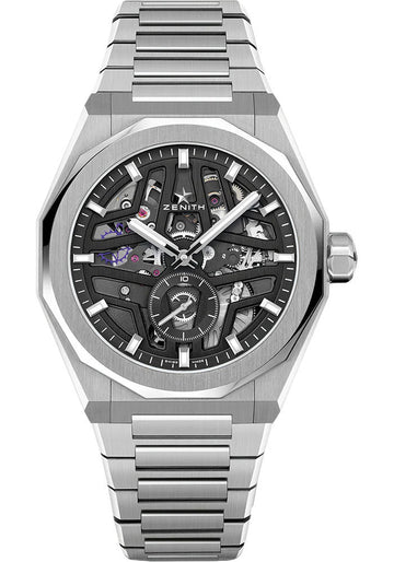 Zenith Defy Skyline Skeleton Watch - 41 mm Steel Case - Openworked Dial - Stainless Steel Bracelet - 03.9300.3620/78.I001