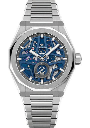 Zenith Defy Skyline Skeleton Watch - 41 mm Steel Case - Openworked Dial - Stainless Steel Bracelet - 03.9300.3620/79.I001