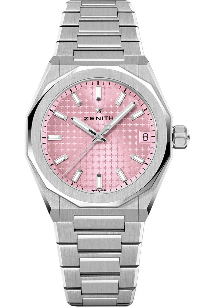 Zenith Defy Skyline 36 Watch - 36 mm Steel Case - Pink Dial - Interchangeable Steel Bracelet - 03.9400.670/18.I001