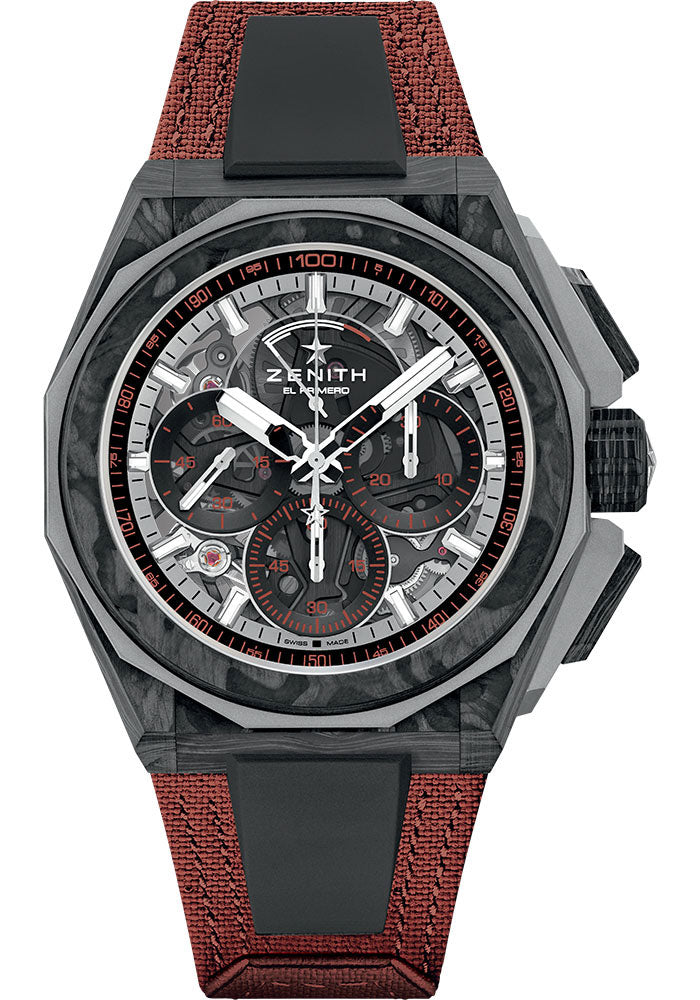 Zenith Defy Extreme E Copper X Prix Watch - 45 mm Carbon And Ti Case - Tinted Sapphire Dial - Copper Velcro (Recycled Tires) Strap - 10.9100.9004-5/27.I307