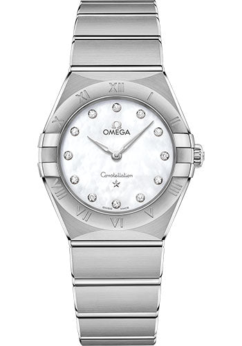 Omega Constellation Manhattan Quartz Watch - 28 mm Steel Case - Mother-Of-Pearl Diamond Dial - 131.10.28.60.55.001