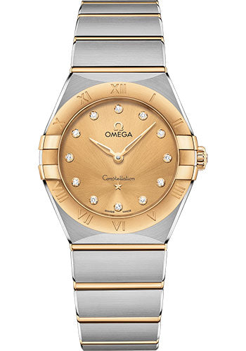 Omega Constellation Manhattan Quartz Watch - 28 mm Steel And Yellow Gold Case - Champagne Diamond Dial - 131.20.28.60.58.001