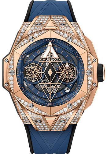 Hublot Big Bang Sang Bleu II King Gold Blue Pave Watch - 45 mm - Blue Dial-418.OX.5108.RX.1604.MXM20