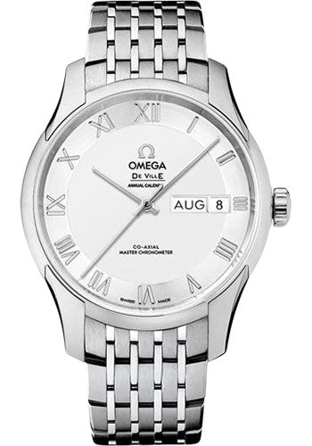 Omega De Ville Hour Vision Co-Axial Master Chronometer Annual Calendar Watch - 41 mm Steel Case - Two-Zone -Silver Dial - 433.10.41.22.02.001