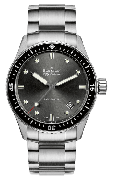 Blancpain Fifty Fathoms Bathyscaphe 43mm Satin-Brushed Steel Men's Watch - 5000 1110 71S