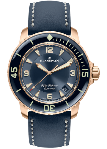 Blancpain Fifty Fathoms Automatique Red Gold Barennia Leather Men's Watch - 5015 3603C 63B