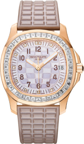 Patek Philippe Aquanaut Luce Haute Joaillerie Rose Gold Diamonds Mother of Pearl Beige Diamond Dial - 5072R-001