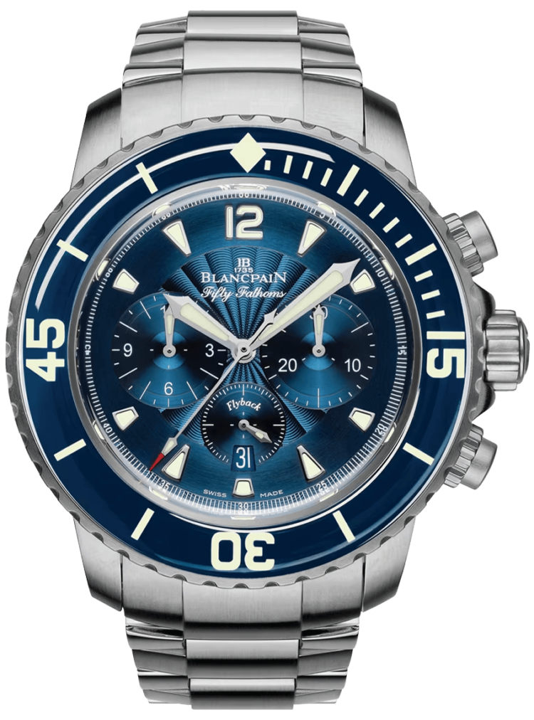 Blancpain Fifty Fathoms Chronographe Flyback Steel Blue Dial Men's Watch - 5085FB 1140 71B