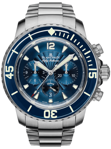 Blancpain Fifty Fathoms Chronographe Flyback Steel Blue Dial Men's Watch - 5085FB 1140 71B