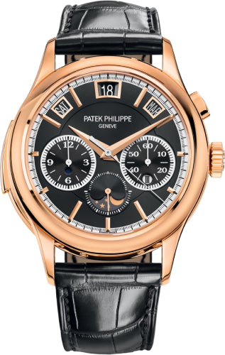 Patek Philippe Grand Complications Minute Repeater 42 mm Chronograph Perpetual Calendar Rose Gold Black Dial - 5208R-001