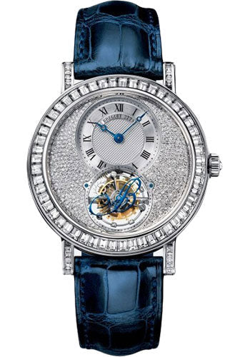 Breguet Classique complications 5359 - White Gold Case - Diamond Paved Dial - Blue Leather Strap - 5359BB/6B/9V6/DD0D