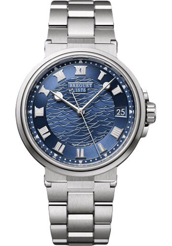 Breguet Marine 5517 - White Gold Case - Blue Dial - Metal Bracelet - 5517BB/Y2/BZ0