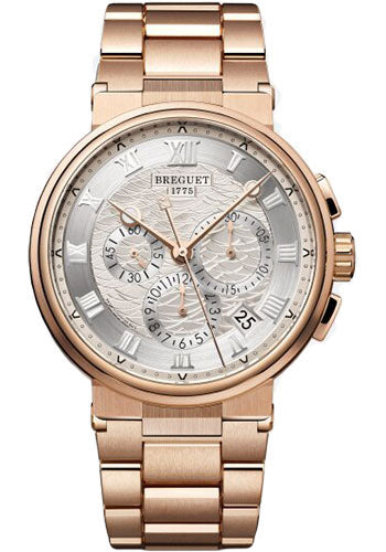 Breguet Marine Chronographe 5527 - Rose Gold Case - Silver Dial - Bracelet - 5527BR/12/RW0