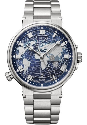 Breguet Marine Hora Mundi 5557 - White Gold Case - Blue Dial - Titanium Bracelet - 5557BB/YS/BW0