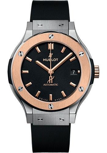 Hublot Classic Fusion Titanium King Gold Watch - 38 mm - Black Dial - Black Lined Rubber Strap-565.NO.1181.RX