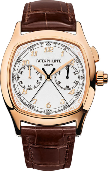 Patek Philippe Grand Complications 37 - 44.6mm Silver Satin Arabic Rose Gold Leather - 5950R-001