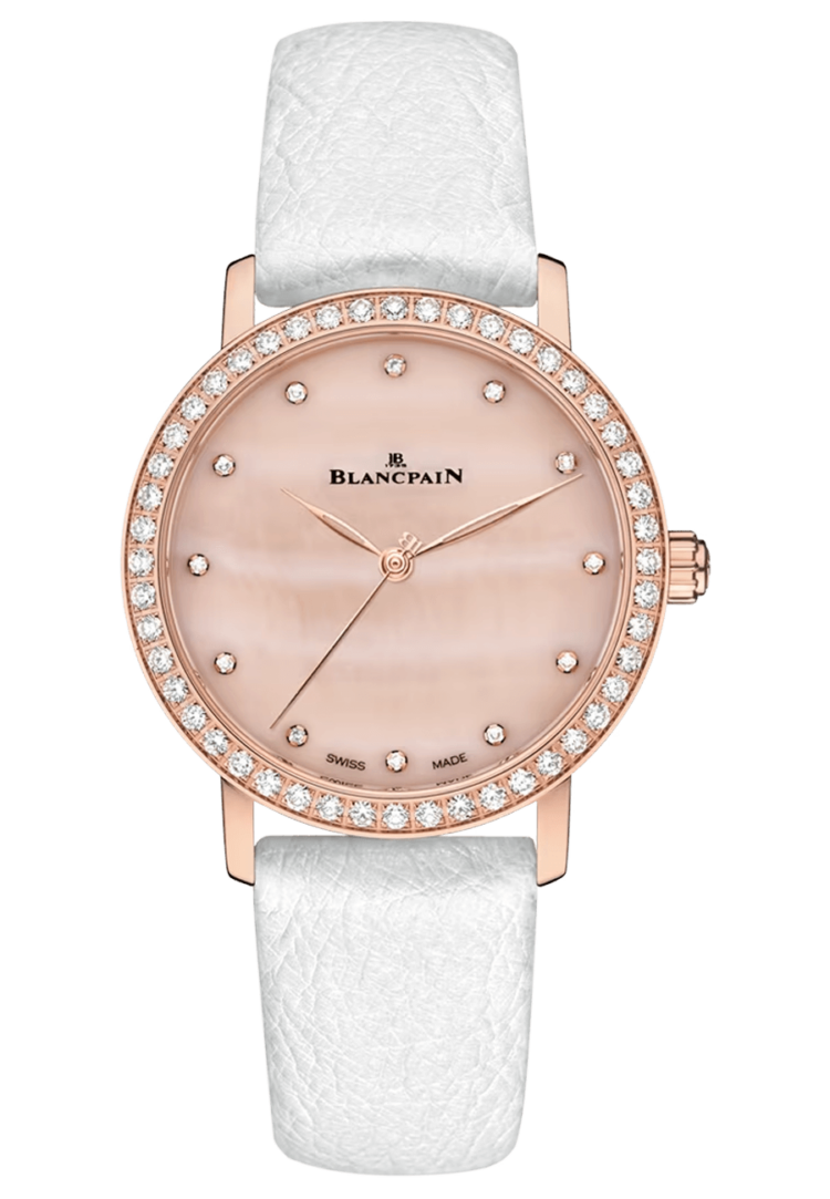 Blancpain Villeret Ultraplate Pink Mother of Pearl Diamond Ladies Watch - 6102 2954C 95A