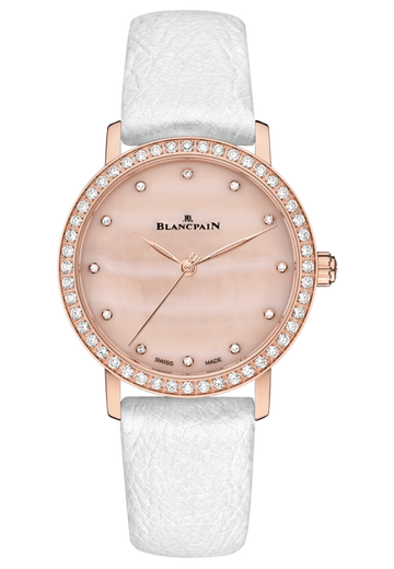 Blancpain Villeret Ultraplate Pink Mother of Pearl Diamond Ladies Watch - 6102 2954C 95A