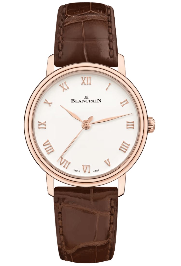 Blancpain Villeret Ultraplate 29mm Red Gold Brown Alligator Ladies Watch - 6104 3642 55A