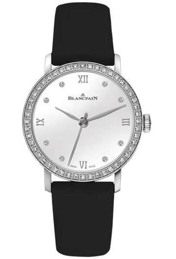 Blancpain Villeret Ultraplate 29mm Fabric & Alligator Multi-Strap Diamond Ladies Watch - 6104 4628 95A