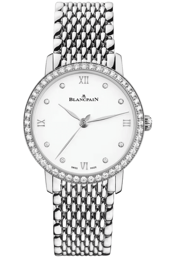 Blancpain Villeret Ultraplate Diamond Mille Mailles Steel Ladies Watch - 6104 4628 MMB