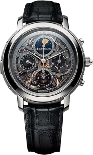 Audemars Piguet Jules Audemars Grande Complication 42mm Black Skeleton Perpetual Calendar Titanium Leather | 25996TI.OO.D002CR.02