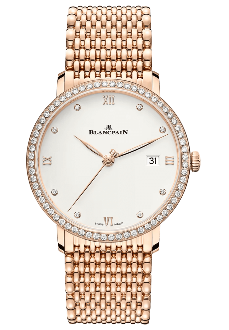 Blancpain Villeret Ultraplate Date Red Gold Diamond Ultra-Slim Men's Watch - 6224 2987 MMB