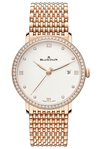 Blancpain Villeret Ultraplate Date Red Gold Diamond Ultra-Slim Men's Watch - 6224 2987 MMB