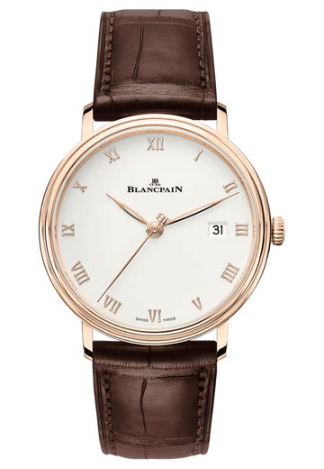 Blancpain Villeret Ultraplate Date Red Gold Ultra-Slim Alligator Men's Watch - 6224 3642 55B