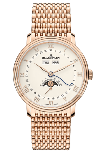 Blancpain Villeret Quantieme Complet Opalin Red Gold Men's Watch - 6264 3642 MMB