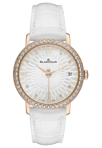 Blancpain Villeret Ultraplate Red Gold Diamond Mother of Pearl Ladies Watch - 6604 2944 55A