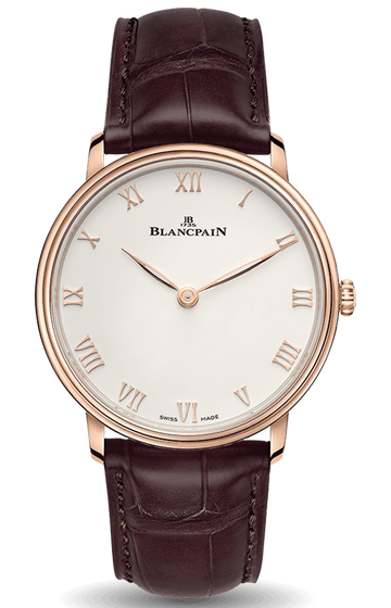 Blancpain Villeret Ultraplate Red Gold Ultra-Slim Alligator Men's Watch - 6605 3642 55B