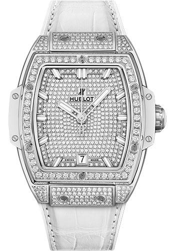 Hublot Spirit Of Big Bang Titanium White Full Pave Watch - 39 mm - Titanium Dial-665.NE.9010.LR.1604