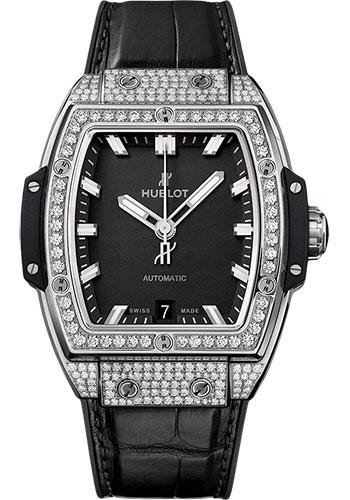 Hublot Spirit Of Big Bang Titanium Pave Watch - 39 mm - Black Dial-665.NX.1170.LR.1604