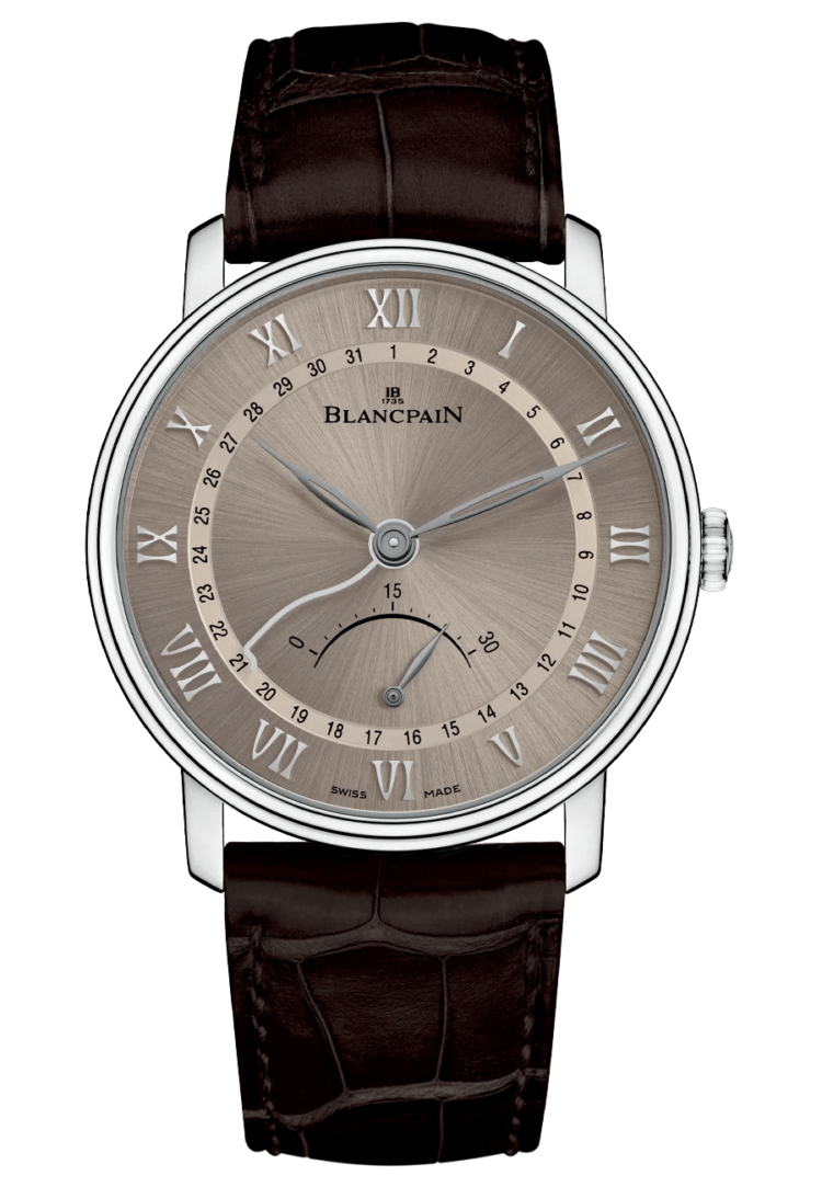 Blancpain Villeret Ultraplate Date Retrograde Seconds Brown Alligator Men's Watch - 6653Q 1504 55A