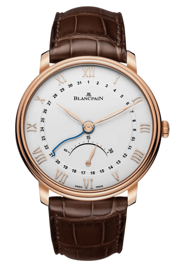 Blancpain Villeret Ultraplate Date Retrograde Red Gold Brown Alligator Men's Watch - 6653Q 3642 55B