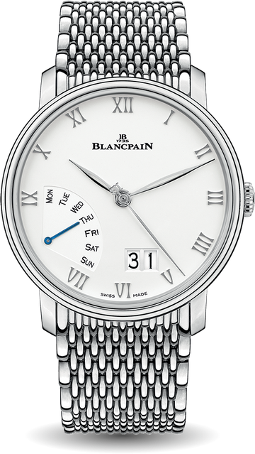 Blancpain Villeret Grande Date Jour Retrograde Steel Men's Watch - 6668 1127 MMB