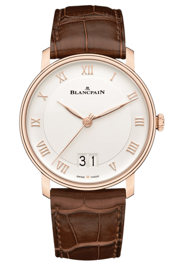 Blancpain Villeret Grande Date Red Gold Brown Alligator Men's Watch - 6669 3642 55B