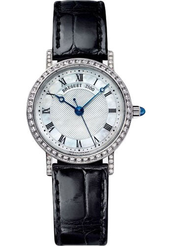 Breguet Classique 8068 - White Gold Case - Mother-Of-Pearl Dial - Black Leather Strap - 8068BB/52/964/DD00