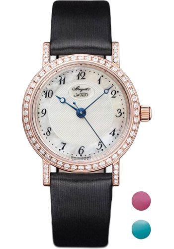 Breguet Classique 8068 - Rose Gold Case - Mother-Of-Pearl Dial - Black Satin Strap - 8068BR/59/764/DD00