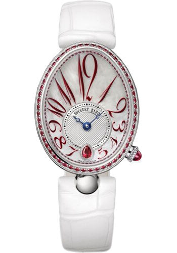 Breguet Reine de Naples 8918 - White Gold Case - Mother-Of-Pearl Dial - White Leather Strap - 8918BB/5R/964/R00R