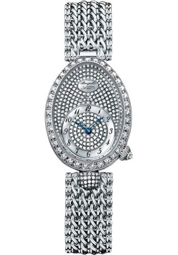 Breguet Reine de Naples 8928 - White Gold Case - Diamond Paved Dial - White Gold Chain Bracelet - 8928BB/8D/J20/DD00