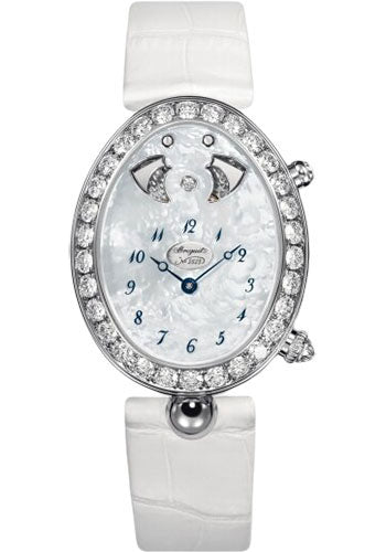 Breguet Reine de Naples 8978 - White Gold Case - Mother-Of-Pearl Dial - White Leather Strap - 8978BB/58/974/D00D3L