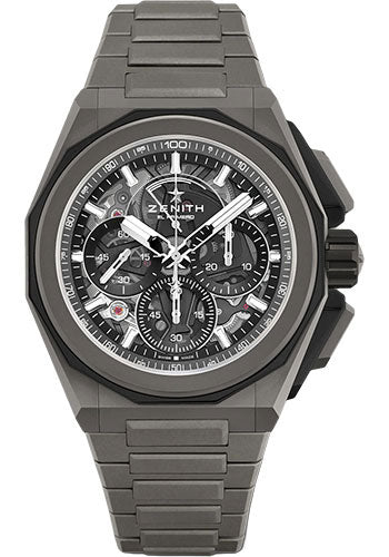 Zenith Defy Extreme Watch - Microblasted Ti - Tinted Sapphire Dial - Metal Bracelet - 97.9100.9004/02.I001