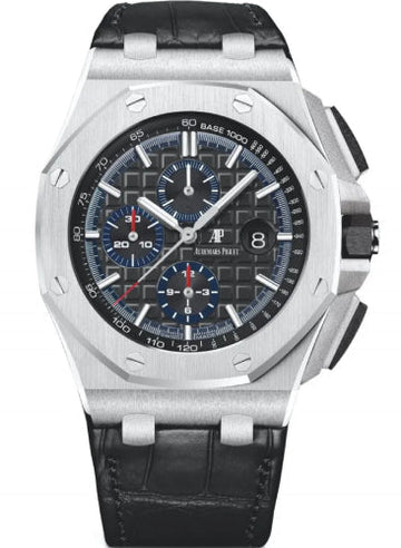 Audemars Piguet Royal Oak Offshore Selfwinding Chronograph Platinum Black Index Dial & Ceramic Bezel Leather Bracelet | 26411PO.OO.A002CR.01