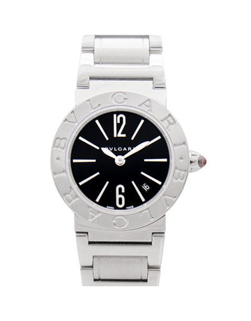 Bvlgari Black Lacquered Dial Stainless Steel Quartz Ladies Watch