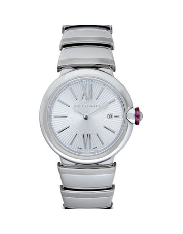 Bvlgari Lvcea Quartz Silver Opaline Dial Diamond Ladies Watch