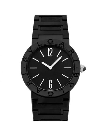 Bvlgari Quartz Black Dial Stainless Steel Ladies Watch